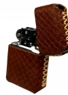 Handmade El Yapımı Hakiki Deri Zippo Modeli Çakmak - AG02001 - Taba
