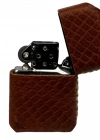Handmade El Yapımı Hakiki Deri Zippo Modeli Çakmak - AG02001 - Taba
