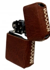 Handmade El Yapımı Hakiki Deri Zippo Modeli Çakmak - AG02001 - Tobacco