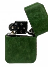 Handmade El Yapımı Hakiki Deri Zippo Modeli Çakmak - AG02001 - Yeşil