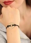 HOPE (Umutlu) Siyah Deri İpli Unisex Mood Bileklik