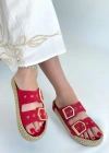 İces Kırmızı Nubuk Terlik