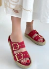 İces Kırmızı Nubuk Terlik