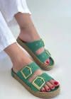 İces Yeşil Nubuk Terlik
