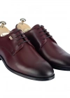 İsme Özel Bağcıklı Kösele Erkek Ayakkabı - %100 Hakiki Antik Deri - Gümüş Konseptli - AA01009 - Bordo