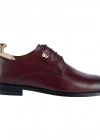 İsme Özel Bağcıklı Kösele Erkek Ayakkabı - %100 Hakiki Antik Deri - Gümüş Konseptli - AA01009 - Bordo