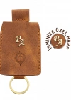İsme Özel Çıtçıtlı Anahtarlık - % 100 Rainbow Deri - AG01001 - Camel