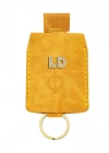 İsme Özel Çıtçıtlı Anahtarlık - % 100 Rainbow Deri - AG01001 - Hardal Sarısı