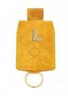 İsme Özel Çıtçıtlı Anahtarlık - % 100 Rainbow Deri - AG01001 - Hardal Sarısı