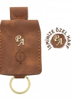 İsme Özel Çıtçıtlı Anahtarlık - % 100 Rainbow Deri - AG01001 - Kahverengi