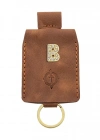 İsme Özel Çıtçıtlı Anahtarlık - % 100 Rainbow Deri - AG01001 - Kahverengi