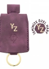 İsme Özel Çıtçıtlı Anahtarlık - % 100 Rainbow Deri - AG01001 - Mor