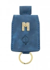 İsme Özel Çıtçıtlı Anahtarlık - % 100 Rainbow Deri - AG01001 - Saks Mavisi
