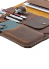 İsme Özel Çıtçıtlı Fonksiyonlu iPad Organizer - %100 Crazy Deri - 10,9 (İnç) - ET01004 - Taba