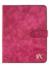 İsme Özel Çıtçıtlı Fonksiyonlu iPad Organizer - %100 Rainbow Deri - ET01002 - Fuşya