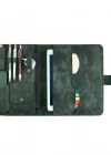İsme Özel Çıtçıtlı Fonksiyonlu iPad Organizer - %100 Rainbow Deri - ET01002 - Haki