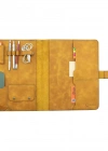 İsme Özel Çıtçıtlı Fonksiyonlu iPad Organizer - %100 Rainbow Deri - ET01002 - Hardal Sarısı