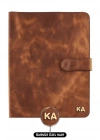 İsme Özel Çıtçıtlı Fonksiyonlu iPad Organizer - %100 Rainbow Deri - ET01002 - Kahverengi