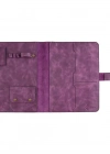 İsme Özel Çıtçıtlı Fonksiyonlu iPad Organizer - %100 Rainbow Deri - ET01002 - Mor