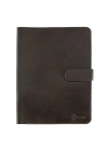 İsme Özel Çıtçıtlı Fonksiyonlu iPad Organizer - %100 Tiesto Deri - ET01003 - Koyu Kahverengi
