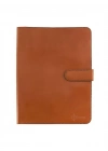 İsme Özel Çıtçıtlı Fonksiyonlu iPad Organizer - %100 Tiesto Deri - ET01003 - Tobacco