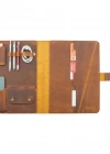 İsme Özel Çıtçıtlı Fonksiyonlu Macbook Organizer - %100 Crazy Deri - ET02004 - Taba