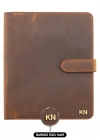 İsme Özel Çıtçıtlı Fonksiyonlu Macbook Organizer - %100 Crazy Deri - ET02004 - Taba