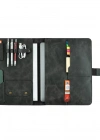 İsme Özel Çıtçıtlı Fonksiyonlu Macbook Organizer - %100 Rainbow Deri - ET02001 - Antrasit