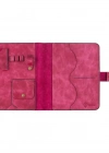 İsme Özel Çıtçıtlı Fonksiyonlu Macbook Organizer - %100 Rainbow Deri - ET02001 - Fuşya