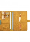 İsme Özel Çıtçıtlı Fonksiyonlu Macbook Organizer - %100 Rainbow Deri - ET02001 - Hardal Sarısı