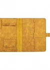 İsme Özel Çıtçıtlı Fonksiyonlu Macbook Organizer - %100 Rainbow Deri - ET02001 - Hardal Sarısı