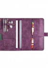 İsme Özel Çıtçıtlı Fonksiyonlu Macbook Organizer - %100 Rainbow Deri - ET02001 - Mor