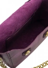 İsme Özel Çıtçıtlı Zincirli Küçük Boy El Omuz Çantası - %100 Deri - AC03001 - Mor