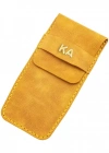 İsme Özel Çok Amaçlı Aksesuar Kılıfı - %100 Rainbow Deri - AK01002 - Hardal Sarısı