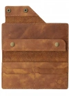 İsme Özel Dikey Çıtçıtlı Uzun Cüzdan - %100 Rainbow Deri - A010006 - Camel