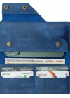İsme Özel Dikey Çıtçıtlı Uzun Cüzdan - %100 Rainbow Deri - A010006 - Saks Mavisi