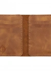 İsme Özel Dikey Mini Cüzdan - %100 Rainbow Deri - A010005 - Camel