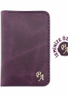 İsme Özel Dikey Mini Cüzdan - %100 Rainbow Deri - A010005 - Mor