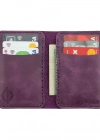 İsme Özel Dikey Mini Cüzdan - %100 Rainbow Deri - A010005 - Mor