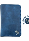 İsme Özel Dikey Mini Cüzdan - %100 Rainbow Deri - A010005 - Saks Mavisi