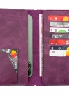 İsme Özel Dikey Uzun Cüzdan - %100 Rainbow Deri - A010007 - Mor