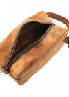 İsme Özel Dopp Kit Kişisel Bakım ve Seyahat Çantası - %100 Rainbow Deri - AC14004 - Camel