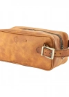 İsme Özel Dopp Kit Kişisel Bakım ve Seyahat Çantası - %100 Rainbow Deri - AC14004 - Camel
