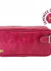 İsme Özel Dopp Kit Kişisel Bakım ve Seyahat Çantası - %100 Rainbow Deri - AC14004 - Fuşya