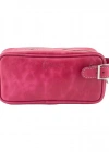 İsme Özel Dopp Kit Kişisel Bakım ve Seyahat Çantası - %100 Rainbow Deri - AC14004 - Fuşya