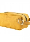 İsme Özel Dopp Kit Kişisel Bakım ve Seyahat Çantası - %100 Rainbow Deri - AC14004 - Hardal Sarısı