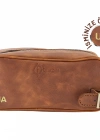İsme Özel Dopp Kit Kişisel Bakım ve Seyahat Çantası - %100 Rainbow Deri - AC14004 - Kahverengi