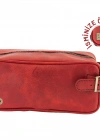 İsme Özel Dopp Kit Kişisel Bakım ve Seyahat Çantası - %100 Rainbow Deri - AC14004 - Kırmızı