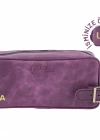 İsme Özel Dopp Kit Kişisel Bakım ve Seyahat Çantası - %100 Rainbow Deri - AC14004 - Mor