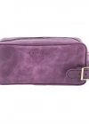 İsme Özel Dopp Kit Kişisel Bakım ve Seyahat Çantası - %100 Rainbow Deri - AC14004 - Mor